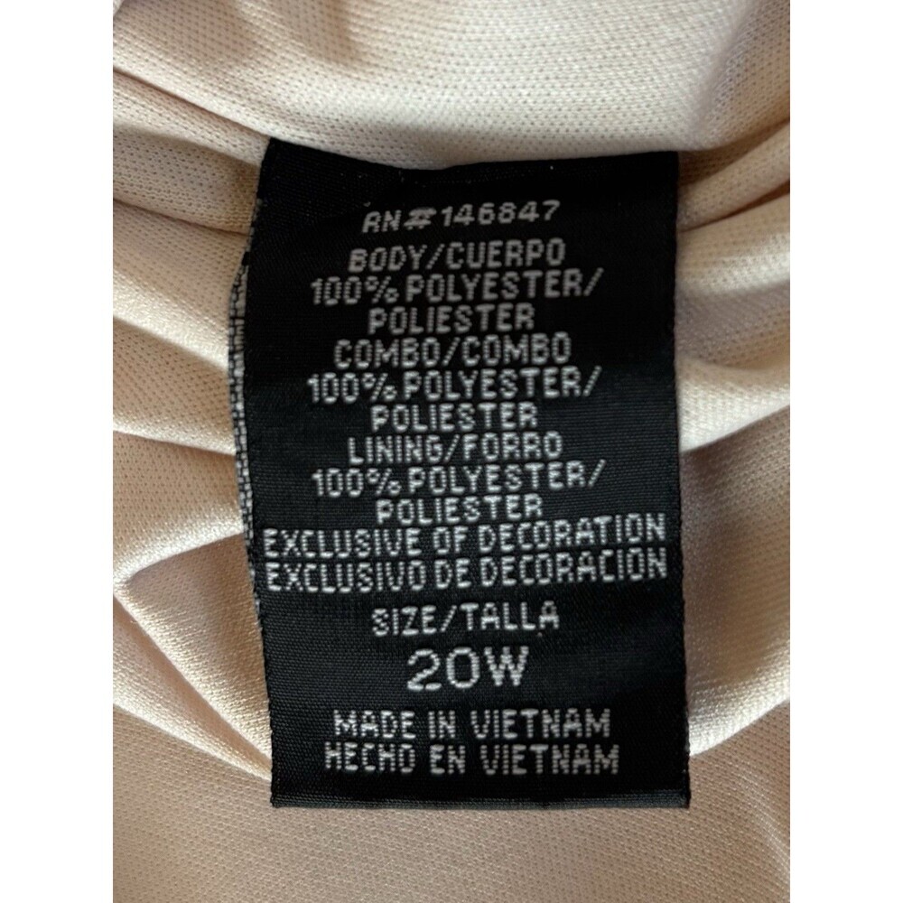 LE BOS Embellished Tier Ruffle Chiffon Dress 20W Light Peach Sleeveless Wedding - Picture 11 of 15